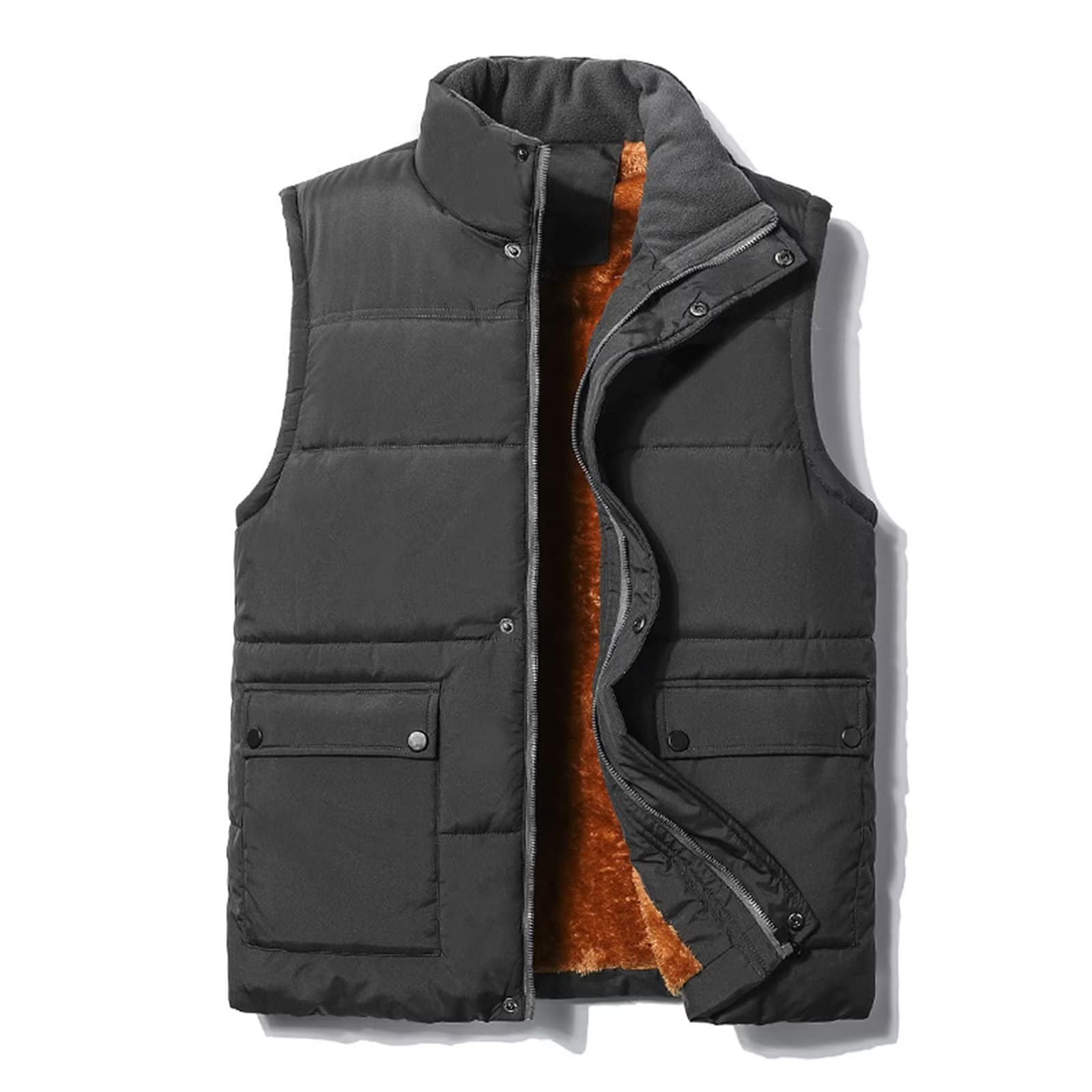 Rivccku Gilet Sportivo Uomo Multitasche Esterno Ad Asciugatura Rapida Gilet Primavera Senza Maniche con Collo Alto