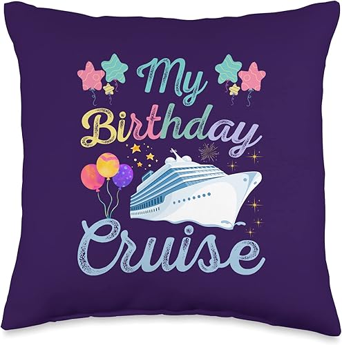 Miniatura 1 de family Sweet happy birthday anniversary cruise its her Birthday - Almohada para mujer, diseño de crucero, 16 x 16 pulgadas, multicolor