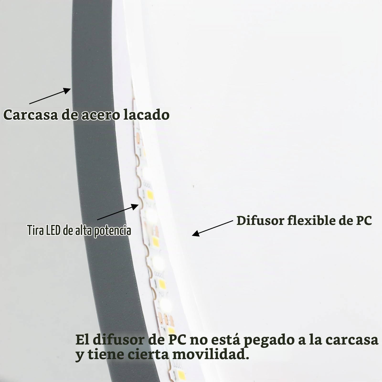 Alpinaluz Plafón LED Techo Ø50 cm 40W 5000lm en Acero Gris Mate – Selector de Color 3000K/4000K/6000K – Luz Blanca Regulable – Diseño Moderno para Salón, Dormitorio, Cocina