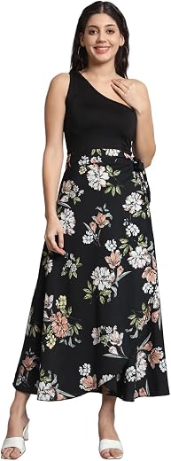 BODYFIGURE Floral Print Wrap Around Skirt for Women &amp; Girls, Printed Skirt for Women Western Wrap Around for Girls