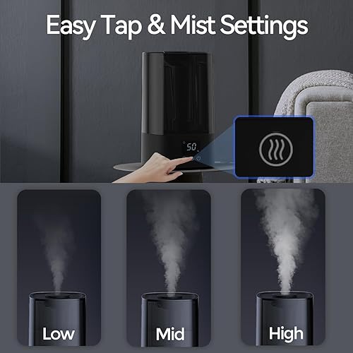 Miniatura 7 de Humidificadores automáticos para dormitorio, habitación grande, humidificador de niebla fría de 4.5 L para el hogar y la planta con temporizador y