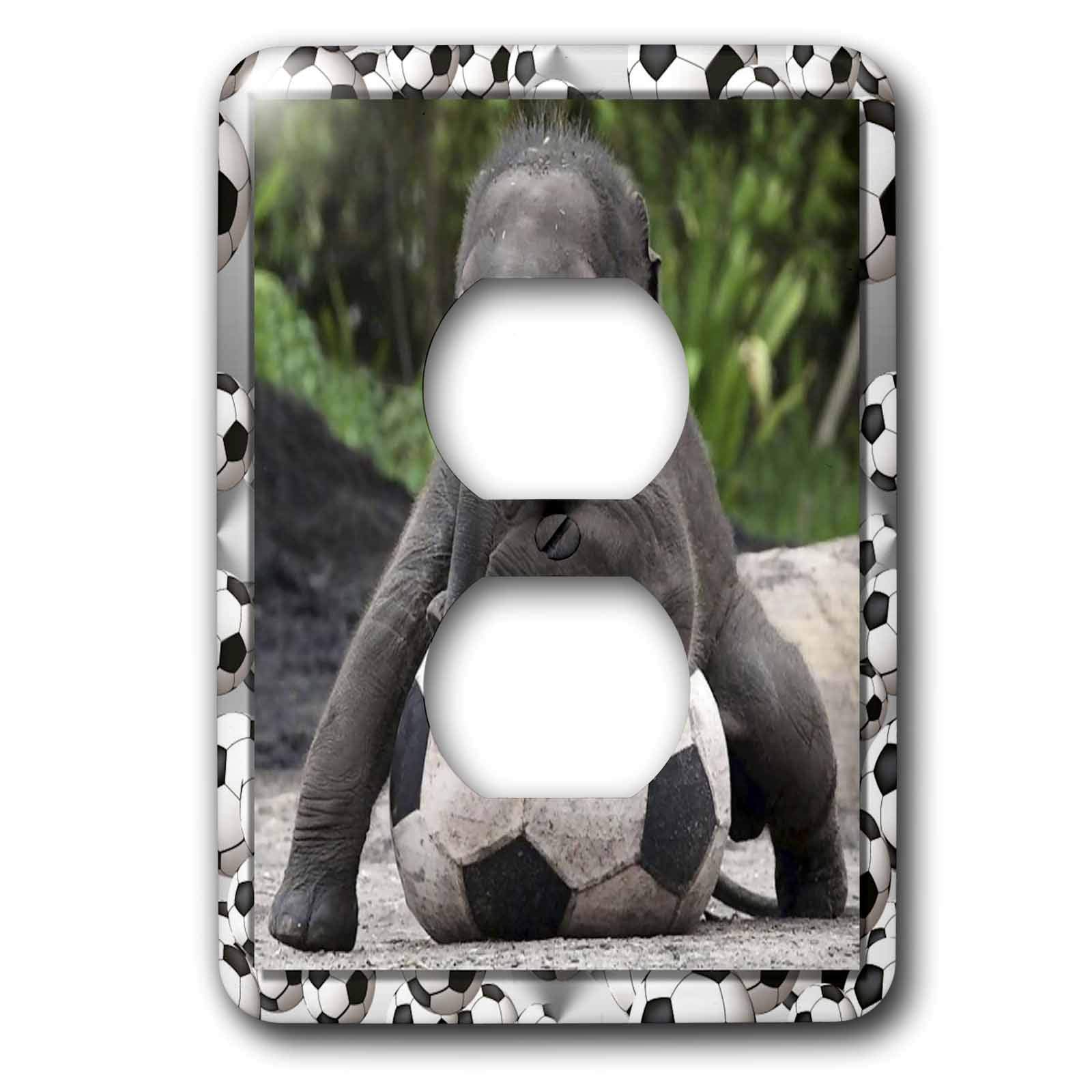 Plaque de finition couvre-prise éléphant 3dRose lsp_36485_6 en plastique