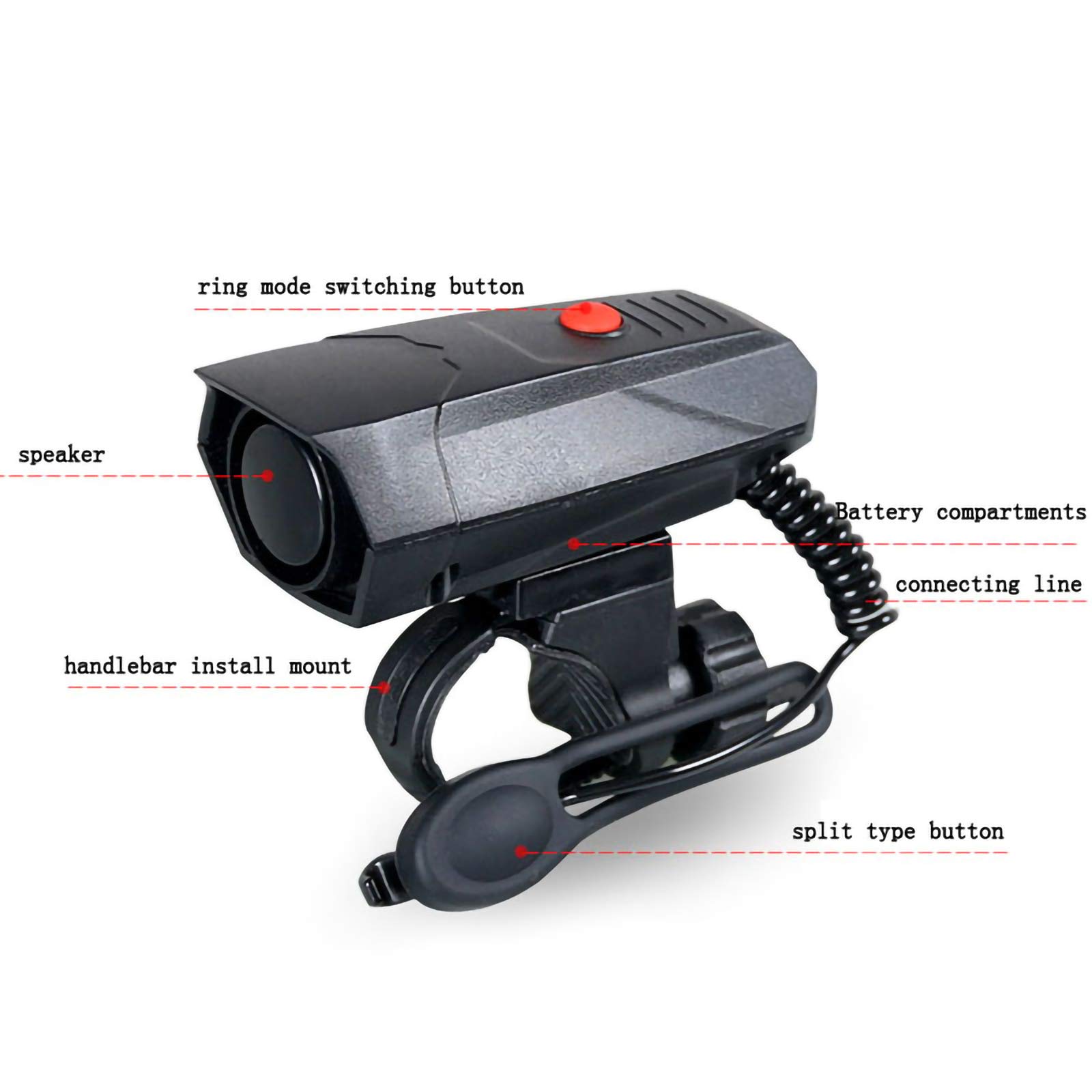 ROCKBROS Campanello Bici Elettrico 120dB, Allarme Clacson Compatibile con Find My Network Antifurto Impermeabile IPX5 Ricaricabile per MTB Bici da Corsa Ebike 22,2/25,4mm, Nero