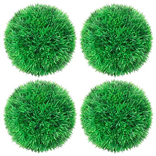 Lot de 4 boules de buis artificielles de 12 cm pour décoration d'intérieur et de jardin