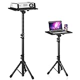 Projector Stand Tripod Adjustable, Laptop Height from 23.5 to 46.5 inches with Gooseneck Phone Holder, Floor for Office, Home, Stage, Studio, DJ Racks Holder Mount, 23.5inch-46.5inch A：23'-46' Black