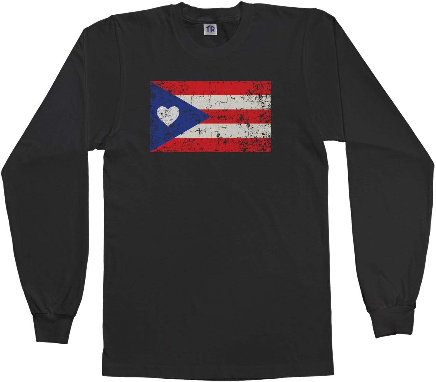 Threadrock Kids Puerto Rico Flag with Heart Youth Long Sleeve T-Shirt