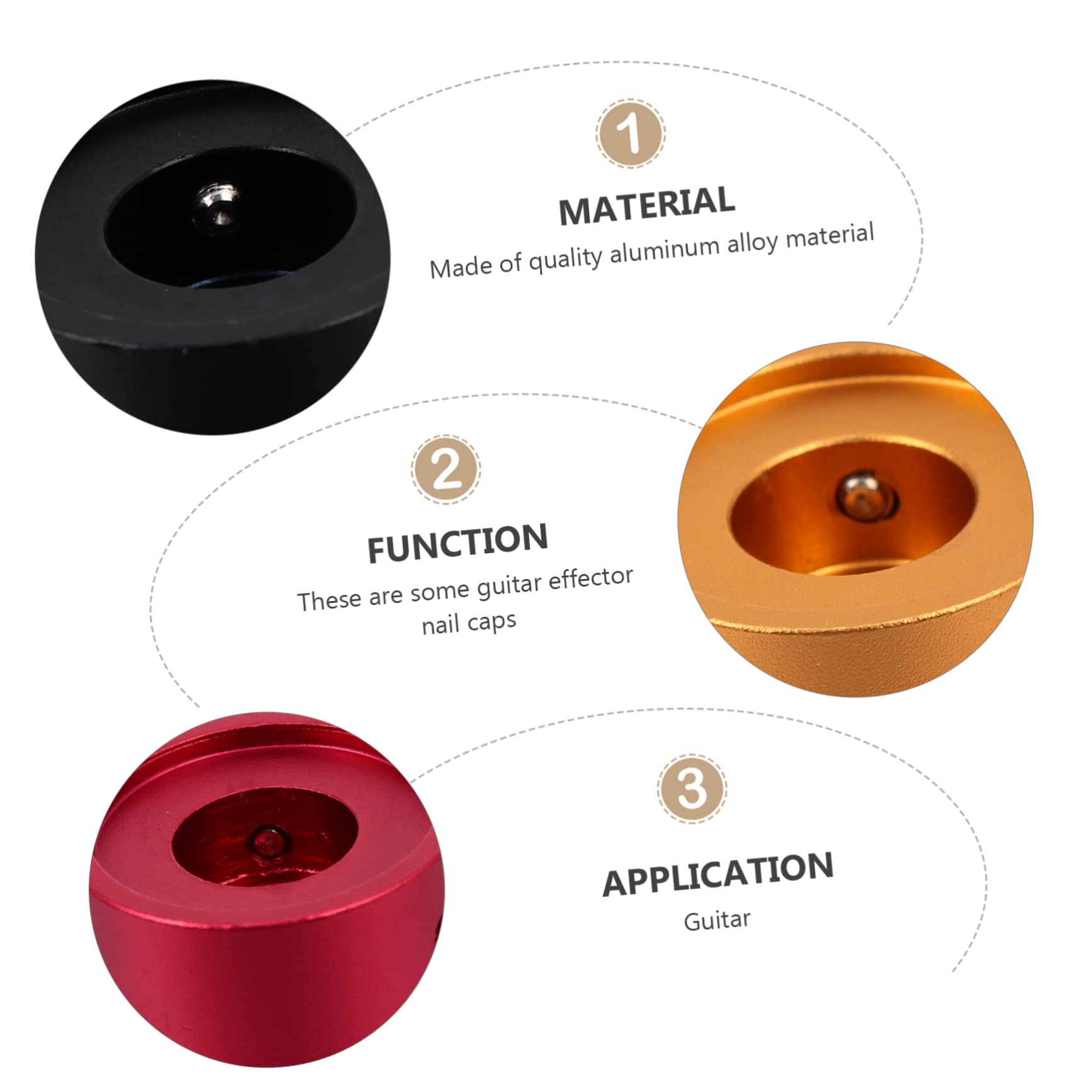 Levemolo Footswitch Topper for Guitar Pedal 5 Sets Aluminum Alloy Cap Pedalboard Accessory Footswitch Protection Durable