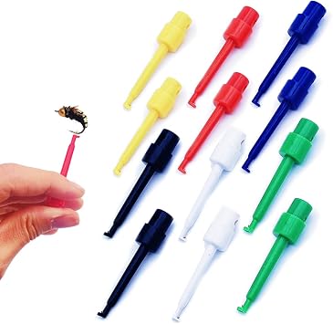 12pcs Hackle Pliers for Fly Tying Plastic Fly Hook Hackle Pliers Fishing Lures Or Hooks Display
