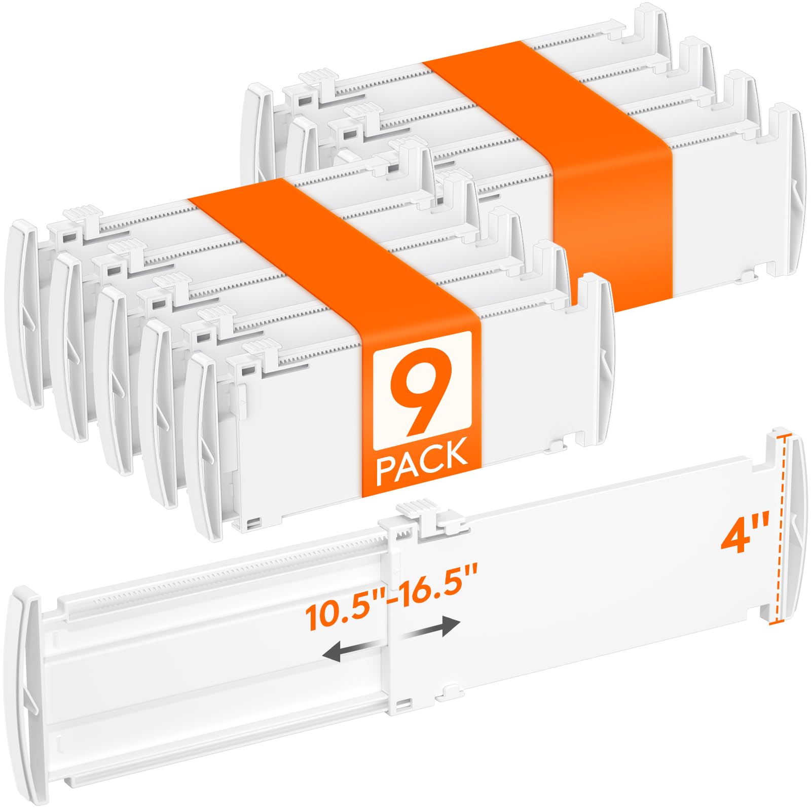 Lifewit 9-Pack Drawer Dividers White