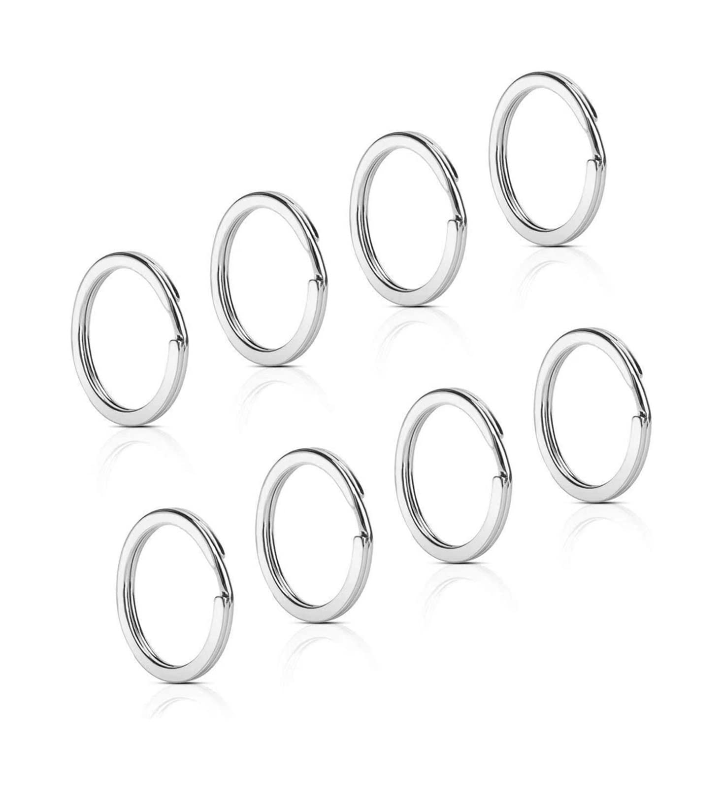 Llaveros planos de acero inoxidable, paquete de 20 para accesorios de