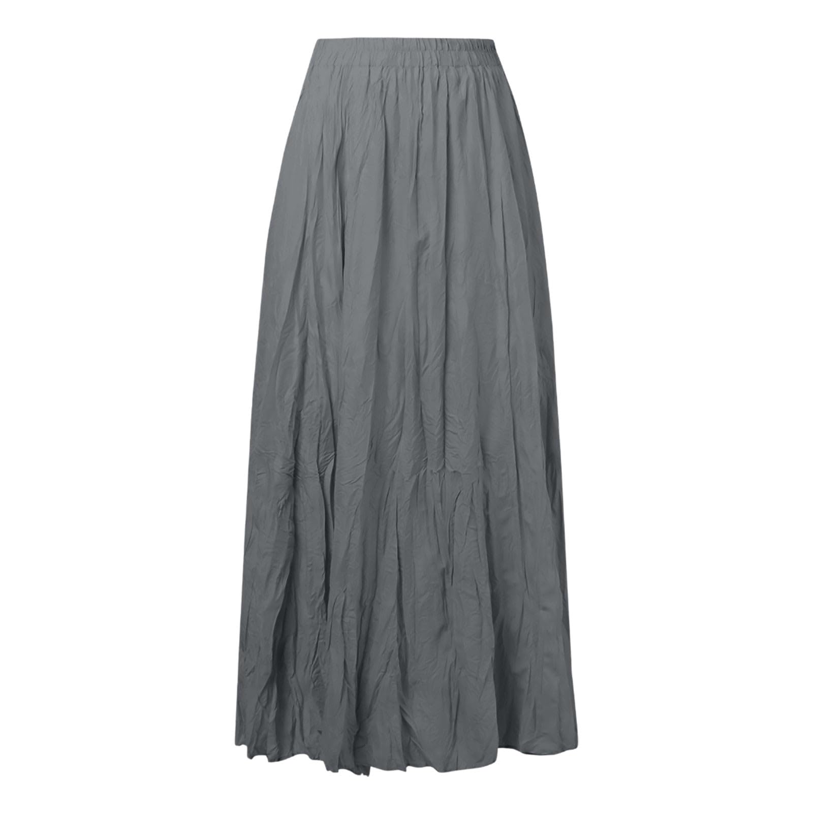 Women's High Waist A-Line Pleated Maxi Skirt Flowy Swing Retro Long Skirt for Party Holiday Outing Summer (GY1, S)