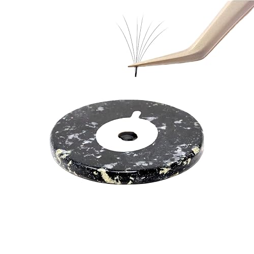 Miniatura 4 de Honbay 6 soportes redondos de jade para extensiones de pestañas de ojos falsos (negro)