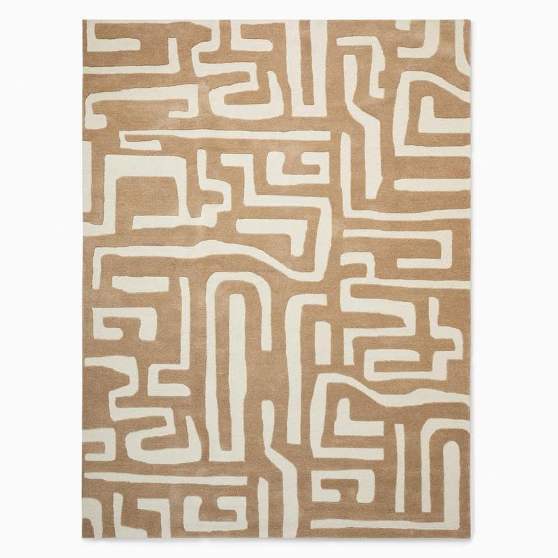 Image of Hand Tufted Modern Design Exported Collection High Low Pattern Wool Carpet for Living Room, Bedroom & Hall (Multi Y, 12 x 15 Feet)