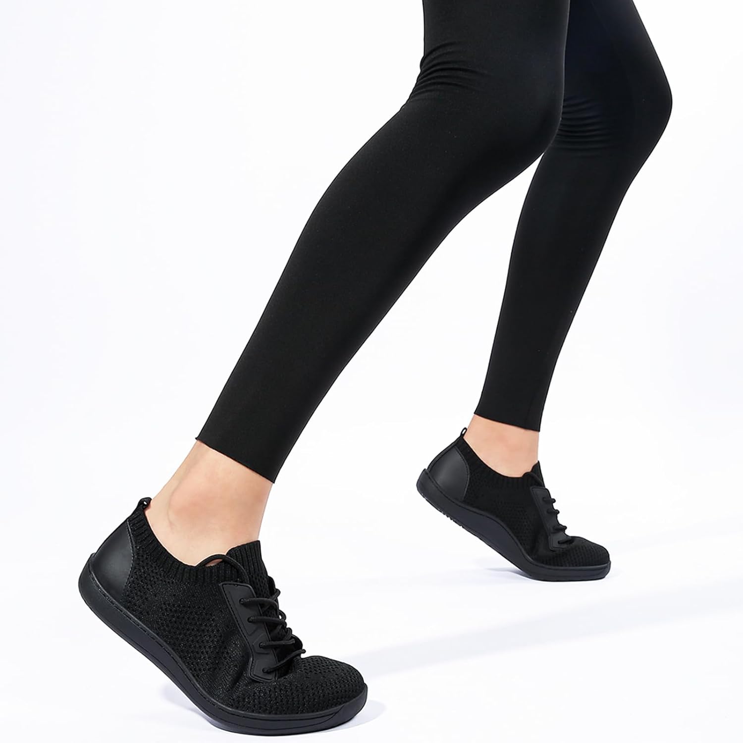 Women Barefoot Shoes Black Sneakers for Women Wide Width Tennis Running Walking Shoes Breathable Lightweight Ladies Size 9.5 - Image 2