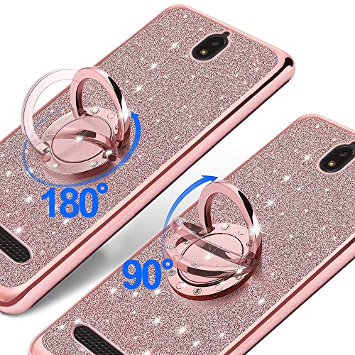 B-Wishy For Blu View 2 Case For Women, Glitter Crystal Slim Tpu Luxury Bling Cute Protective Cover With Kickstand+Strap For Blu View 2 B130Dl #TOP7