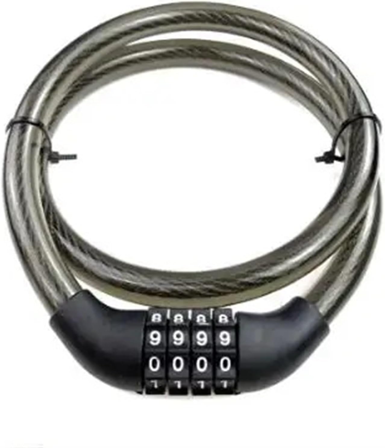 Rubber Spiral Cable Shell 4 Digit Combination Security Code Lock 1Pcs(Red)