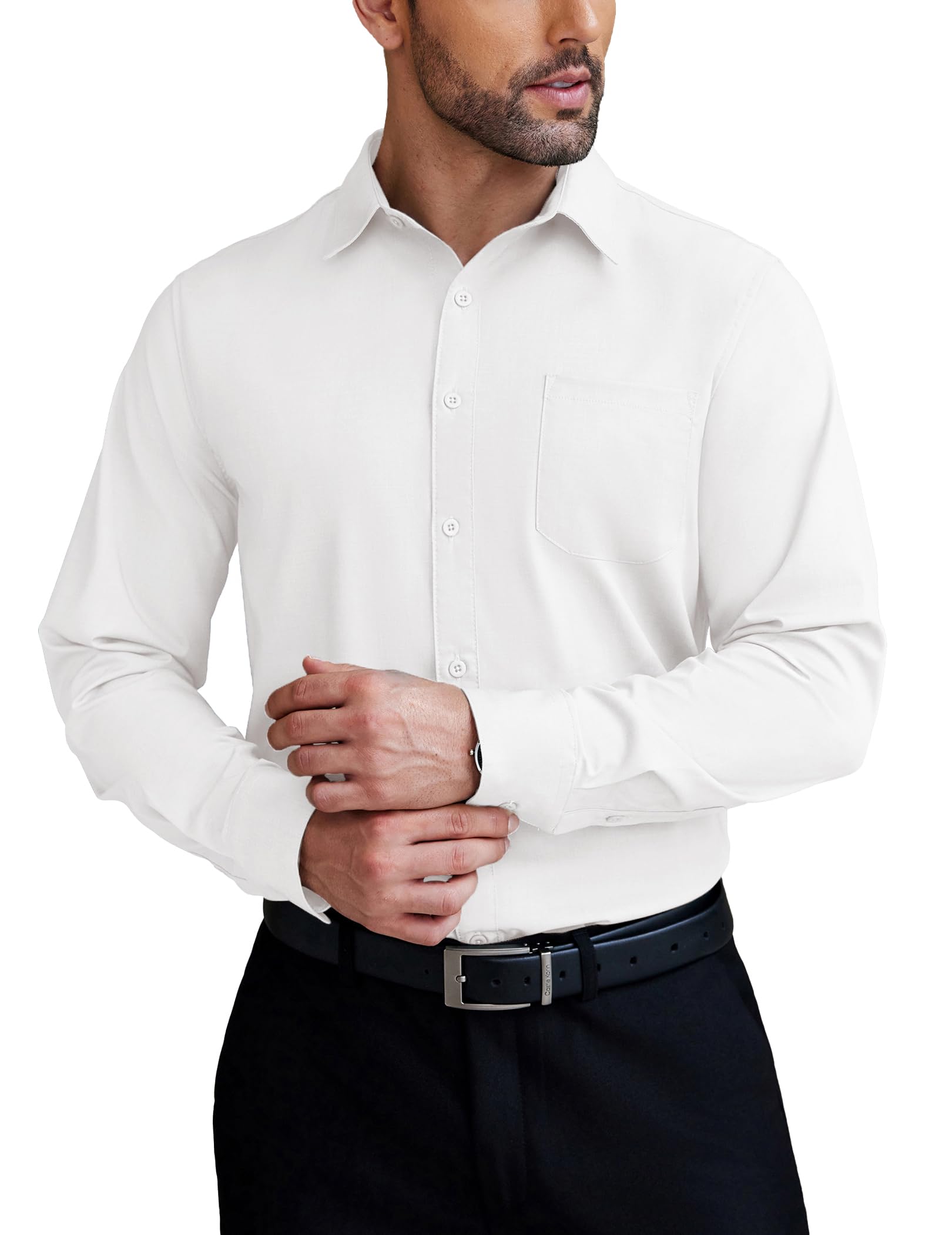 COOFANDY Mens Dress Shirts Wrinkle Free Long Sleeve Button Down Shirts Formal Business Shirt