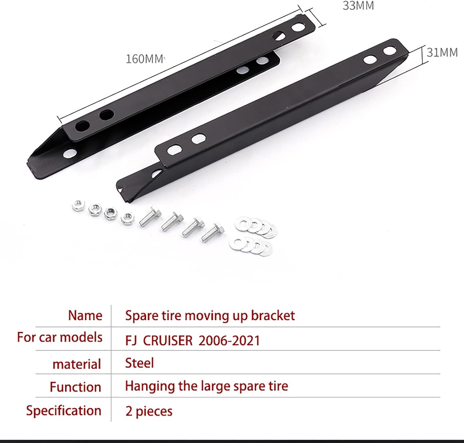 Spare Tire Carrier Spare Tire Mount Compatible with 2007-2022 Fj Cruiser Spare Tire Reinforcement Bracket