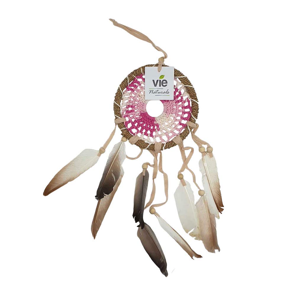 Vie Naturals Crochet Dream Catcher, 12cm, Pink