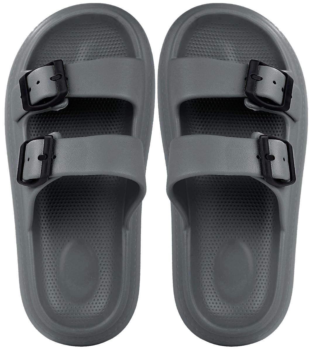 Gaatpot Zapatilla de Baño Niños Niña Chanclas Zapatos de Playa y Piscina Ajustable Doble Hebilla Sandalias Antideslizantes Gris 33/34 EU