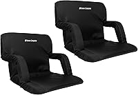 Vista 8 de Stadium Seat Chair Bleacher Cushions with Padded Back Support, Armrests, 6 Reclining Positions and Portable Carry Straps by Home-Complete Negro