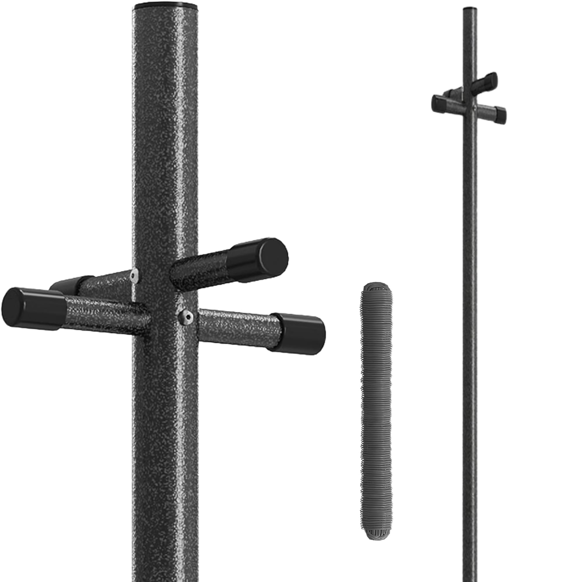 Aqs International Grey - Galvanised Clothes Post Line Airer With Socket - Washing Line Pole, Post 30M Pvc Laundry, Dryer, H 2.4 M/8Ft