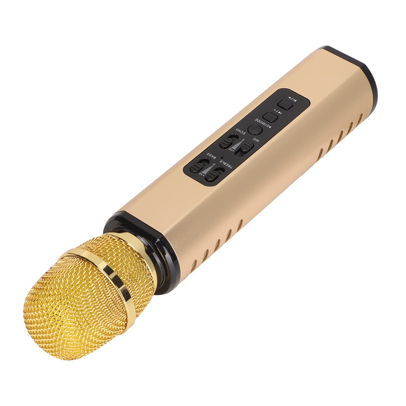 Dispositivo di Canto Portatile per Microfono Wireless Bluetooth K6 per Amanti del Karaoke Materiale ABS 1 Pezzo (GOLD)