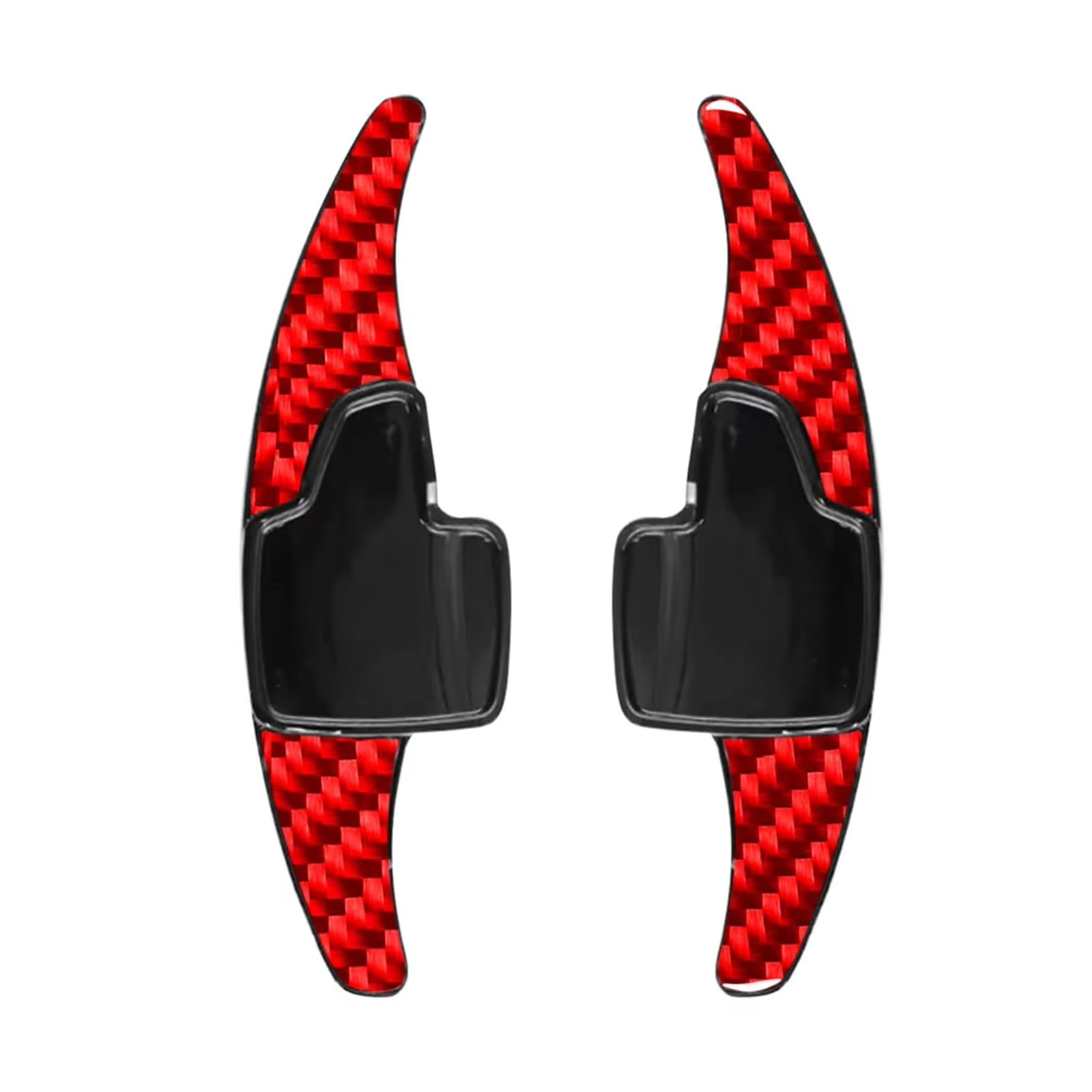 Rasfhyg Carbon Fiber Red Paddle Shifter Extensions Compatible With For Ecosport 2018-2023 For Escape 2017-2023 Car Styling Parts Accessories Car Steering Wheel Shift Shifter Paddle Extension(Carbon Fiber Red)