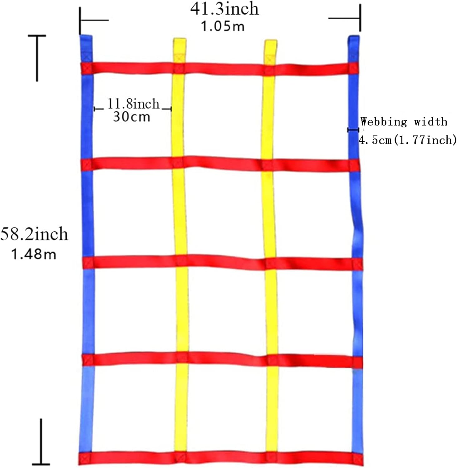 Safety Nets for Obstacles, Load Nets, Portable Climbing Net for Loading Ladder, 3.4 x 4.9 Feet, Cargo Strap Net, for Indoor and Outdoor Sports Training