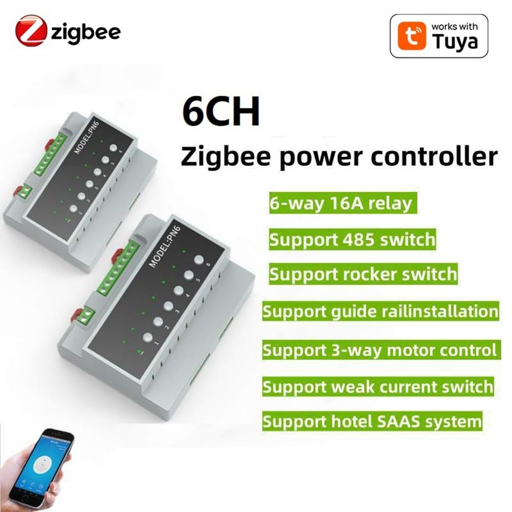 Tuya Smart Zigbee 6CH Relais Schaltmodul Zur Fernbedienung Von Geräten, Unterstützt 3-Wege-Motorsteuerung