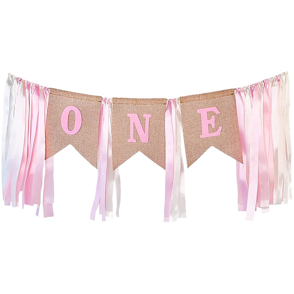 Hugede Girls Pink 1St Birthday Tassel Theme Banners Birthday Party Favor Banner Sign 1St Birthdays Photo Backdrop Burlap Bunting Banners Pennant Banner Garland