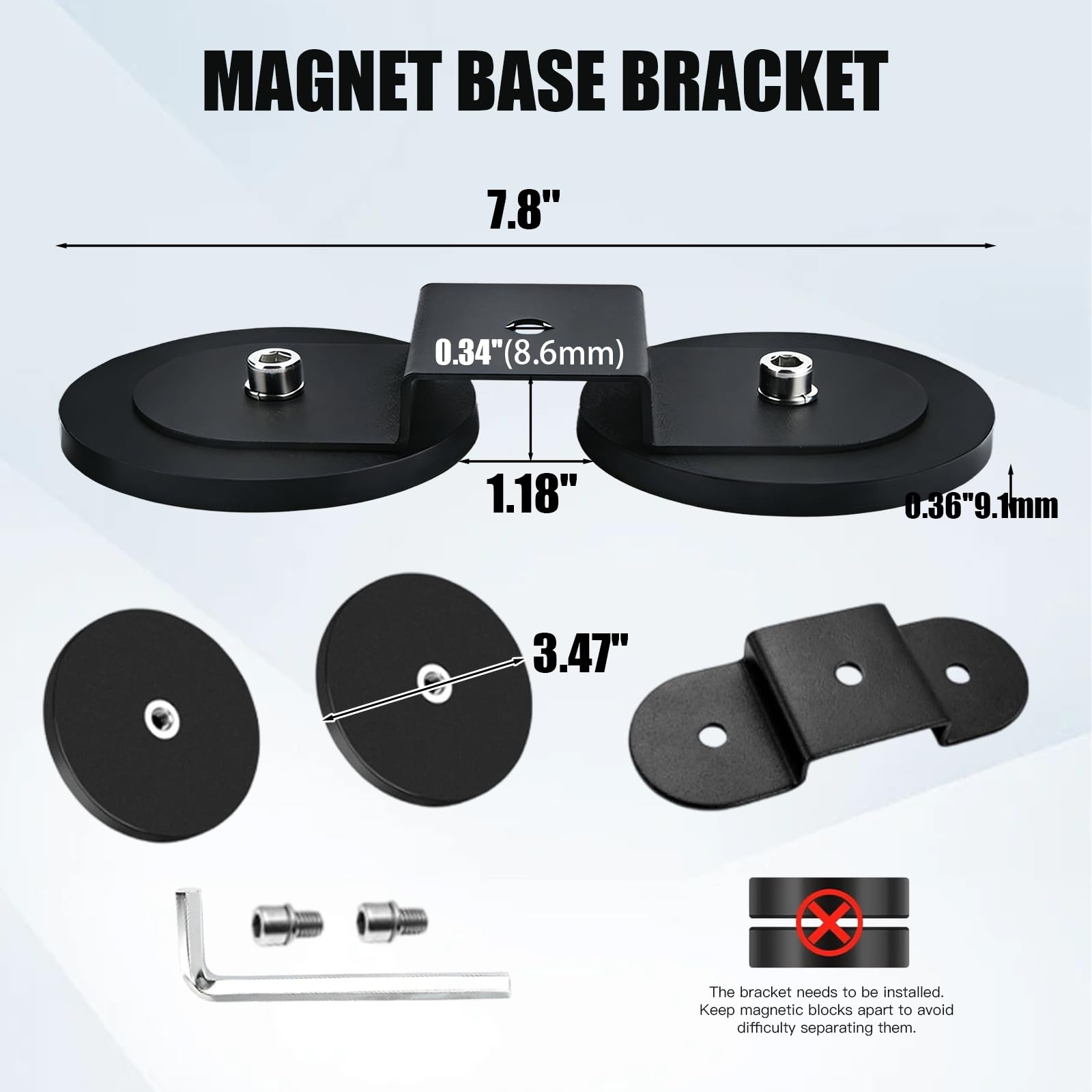 2 supporti magnetici in gomma per fari da lavoro a LED, supporto magnetico universale per tettuccio dell'auto, forte supporto magnetico per luce da lavoro, per fuoristrada, auto, SUV, ATV, camion