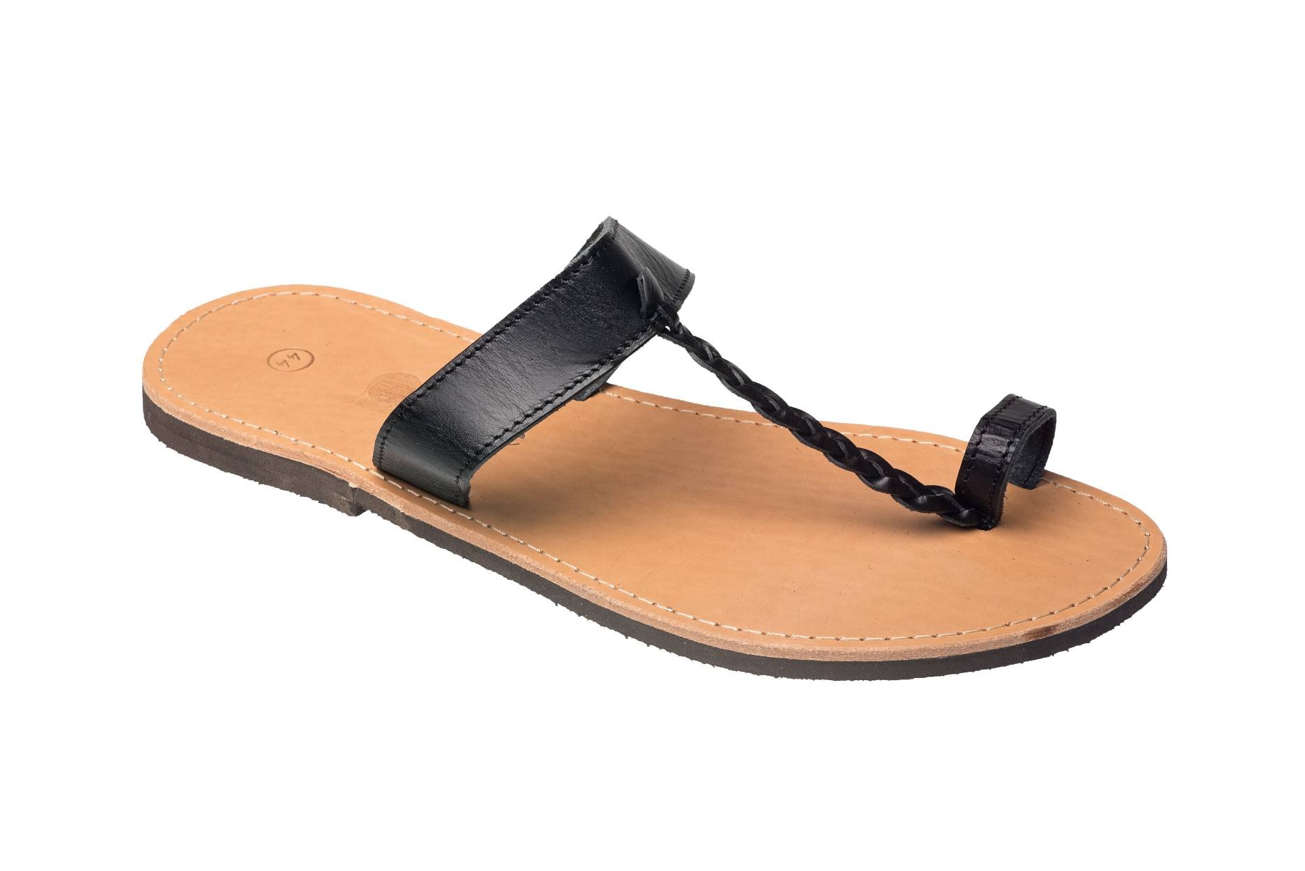 Ciffre Damen und Herren Echt Leder Sandale Sandalette mit Zehen Riemen Braun Schwarz Beige 36-47