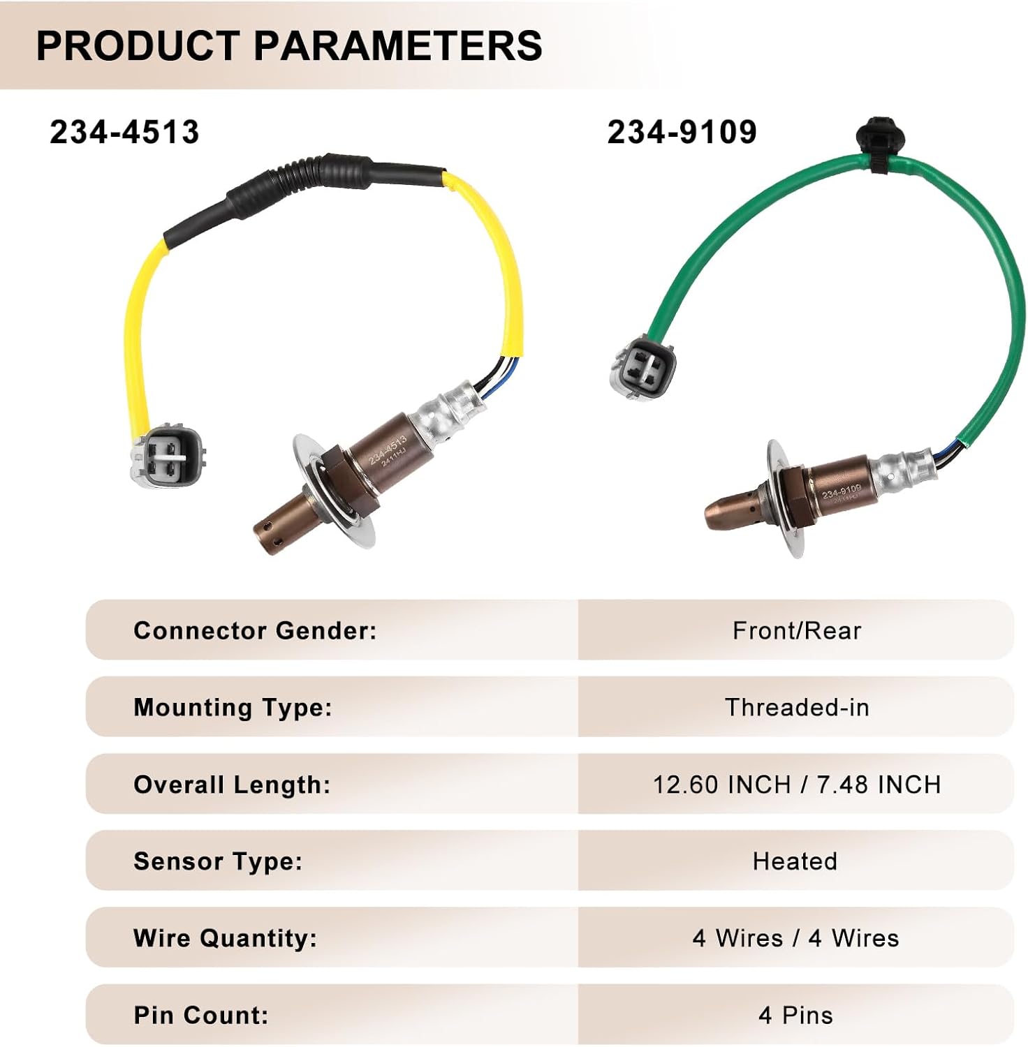 Oxygen O2 Sensor Upstream Downstream Fits for Subaru Forester 2.5L H4 Non-Turbo 2011-2013, XV Crosstrek 2.0L 2013 2014, Impreza 2.0L H4 2012-2014, Replace 234-9109 234-4513 Set of 2