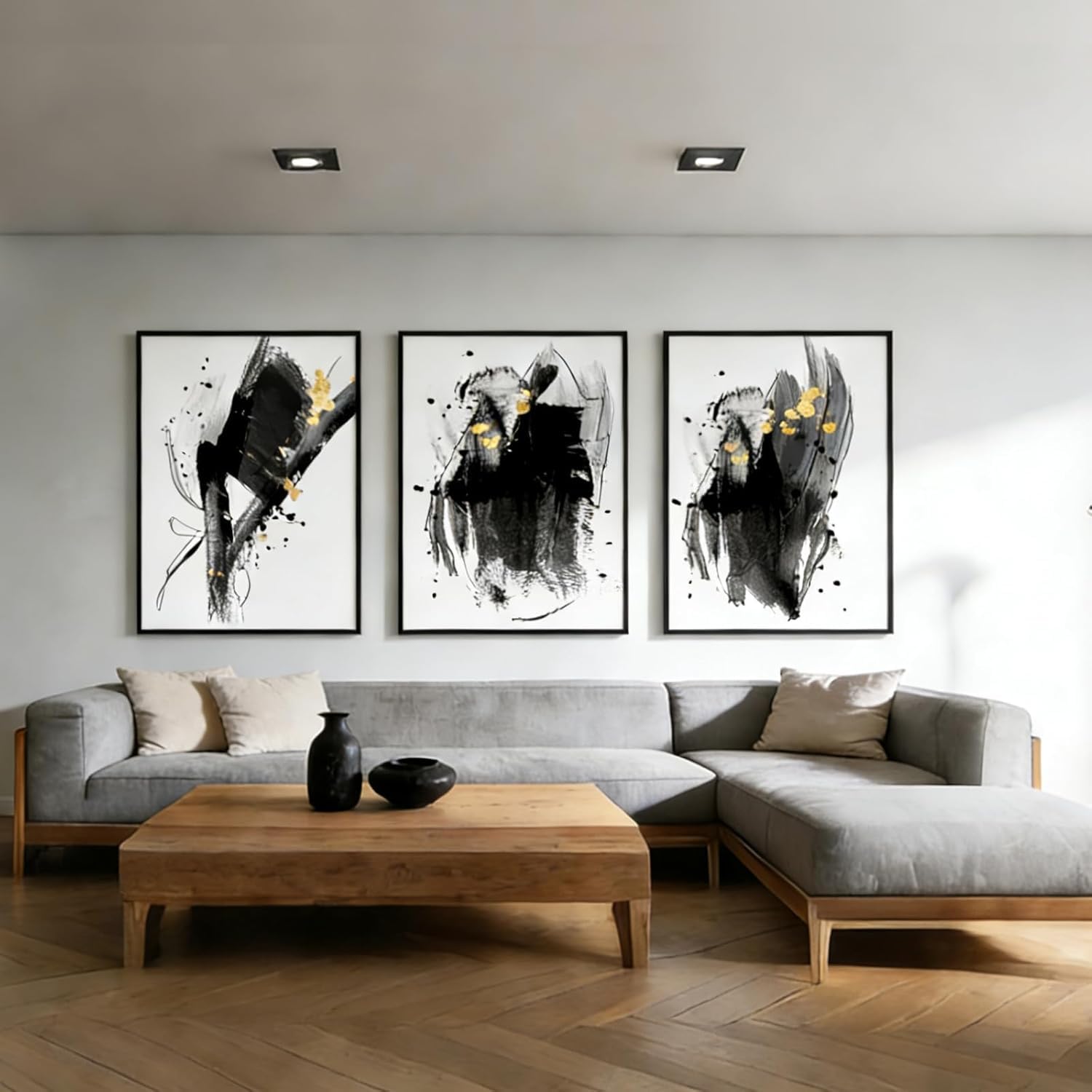 lianyibo Large Abstract Canvas prints Wall Art for Living Room, Modern Farmhouse Posters Prints Home & Office Wall Decor(70x90cmx3/Inner frame)