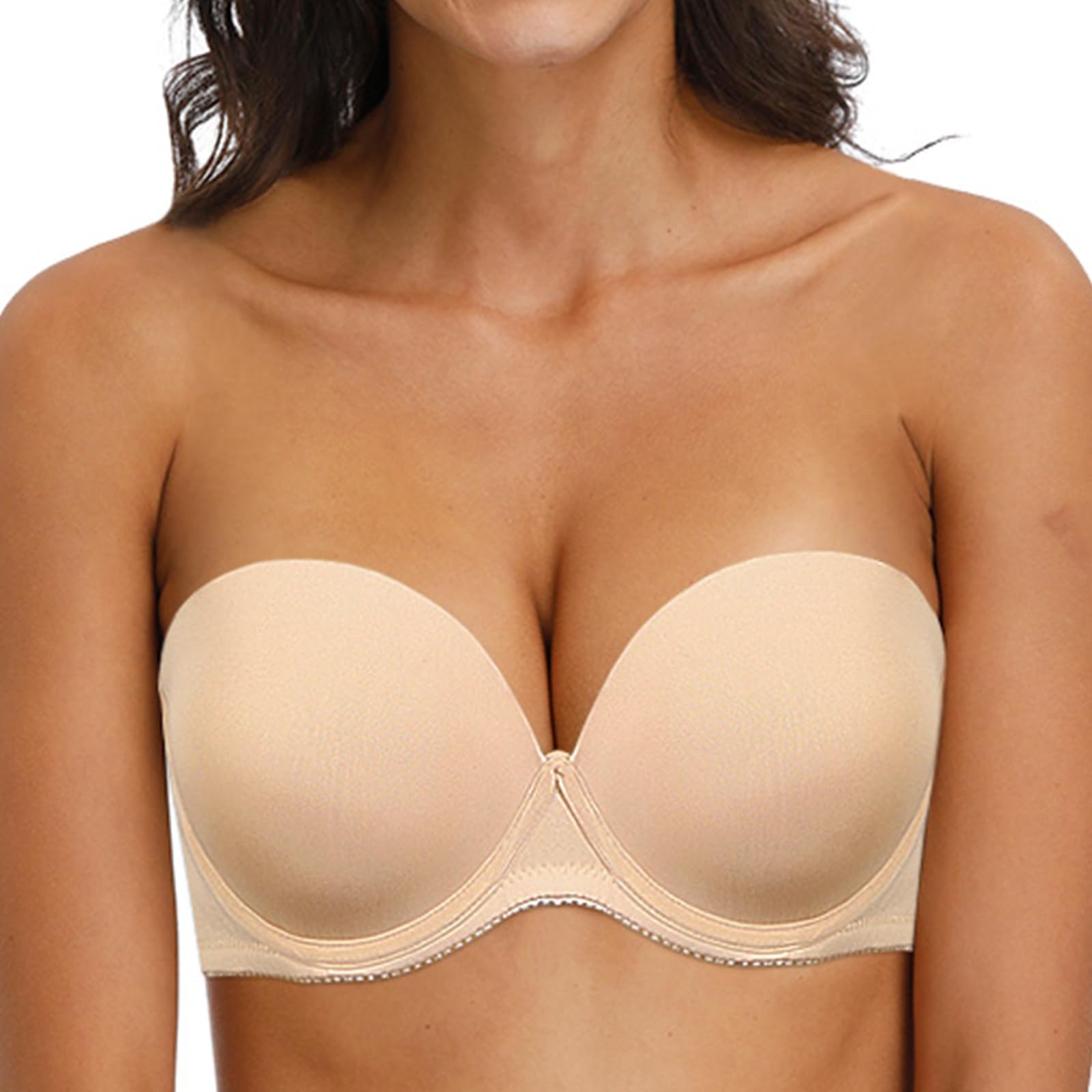 Strapless Convertible Pushup Bra Heavily Padded Lift Up Supportive Add Two Cup Multiway Tshirt Bras