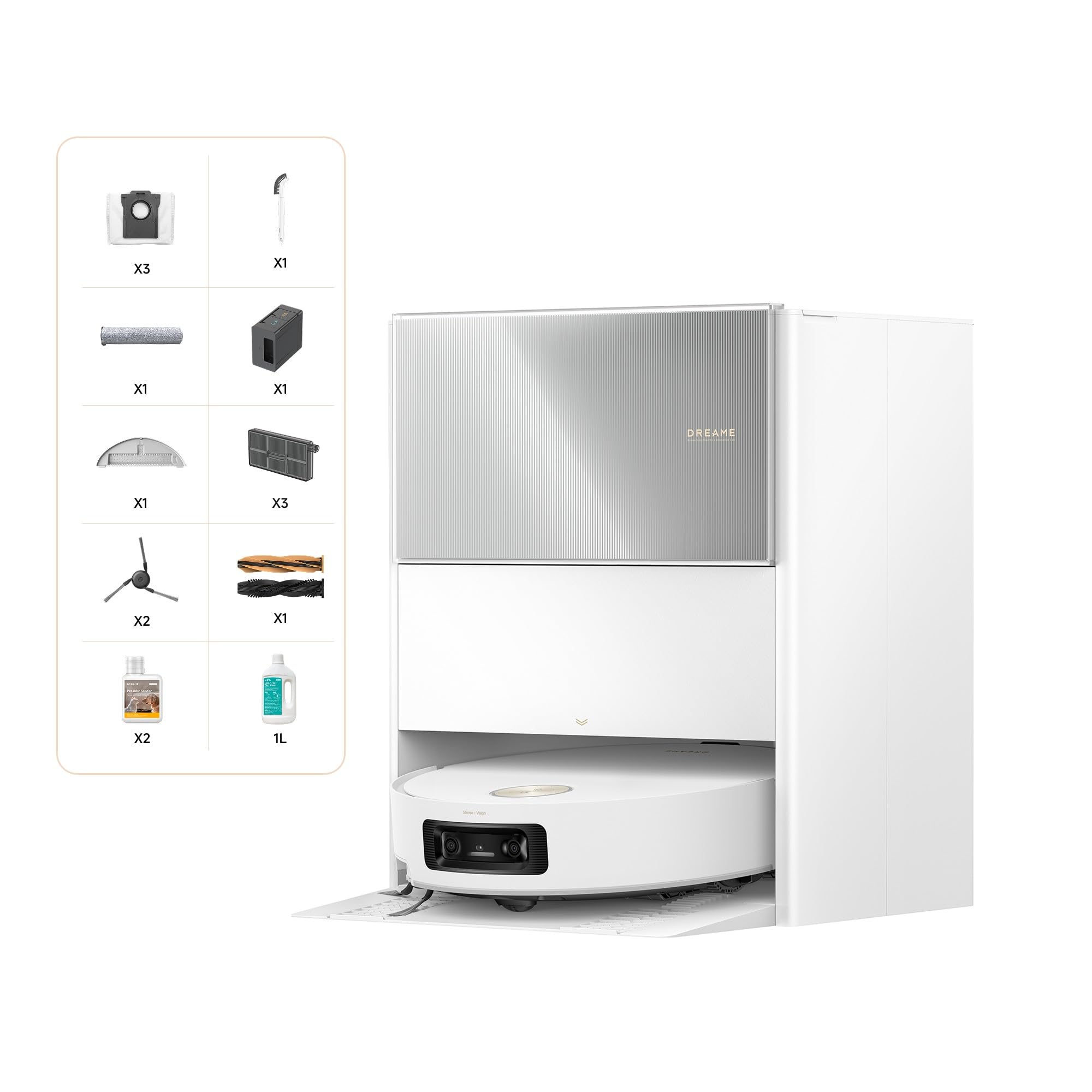 DREAME Aqua10 Ultra Roller Complete Robot Aspirapolvere, Autopulizia Rullo, Supera Ostacoli da 8cm, Auto-Svuotamento, Aspirazione 30.000 Pa, Evita Oltre 240 Oggetti, Controllo Vocale Intelligente