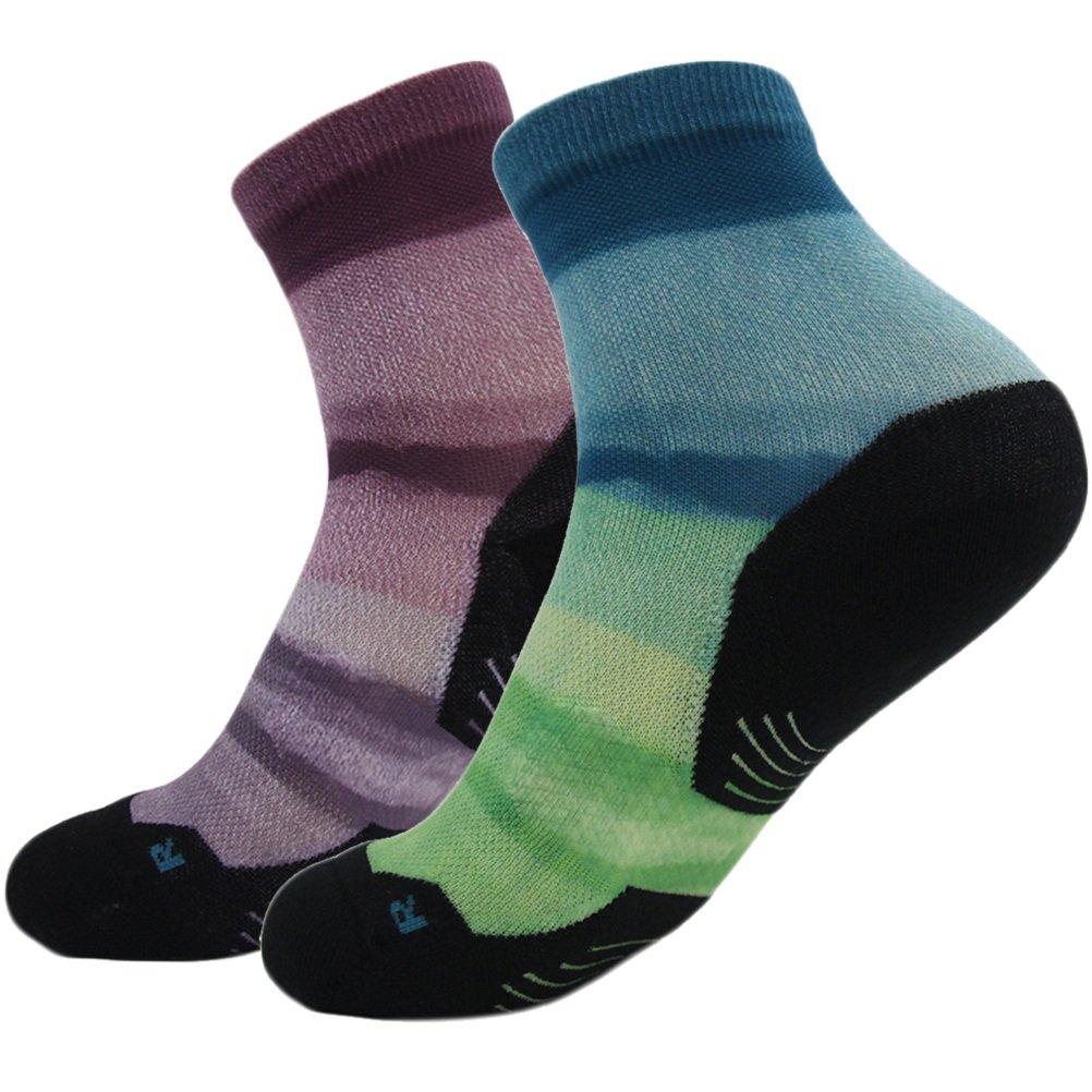 HUSO Unisex Digital Printed Athletic Quarter Running Socks 2,3,4,6,8,11 Pairs