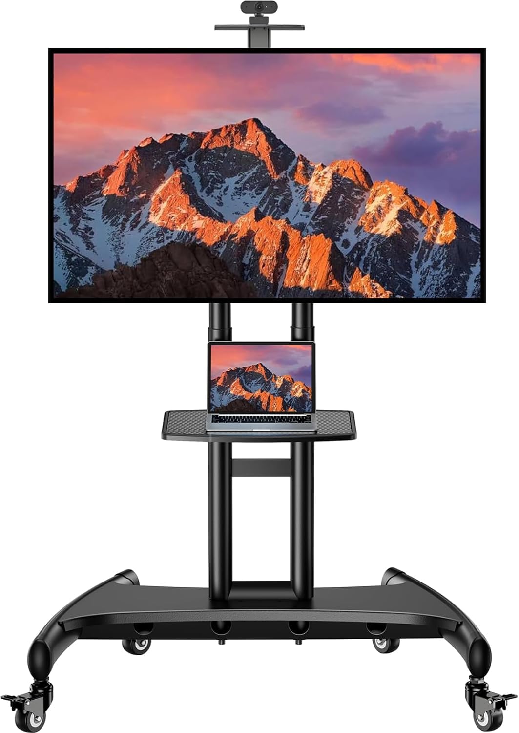 PERLESMITH Rolling TV Stand for 32-85 Inch Flat/Curved TVs up to 100 lbs Recycled Claim Standard Blended