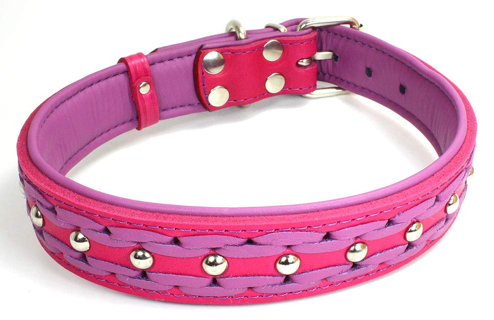 Collier chien cuir anti irritation Sulla fait main tailles M L XL XXL