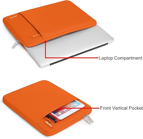 Vista 333 de MOSISO Funda vertical de poliéster con bolsillo para laptop de 15 pulgadas, para MacBook Air 15 M4 A3241, M3 A3114 y M2 A2941 de 2025, 2024 y 2023