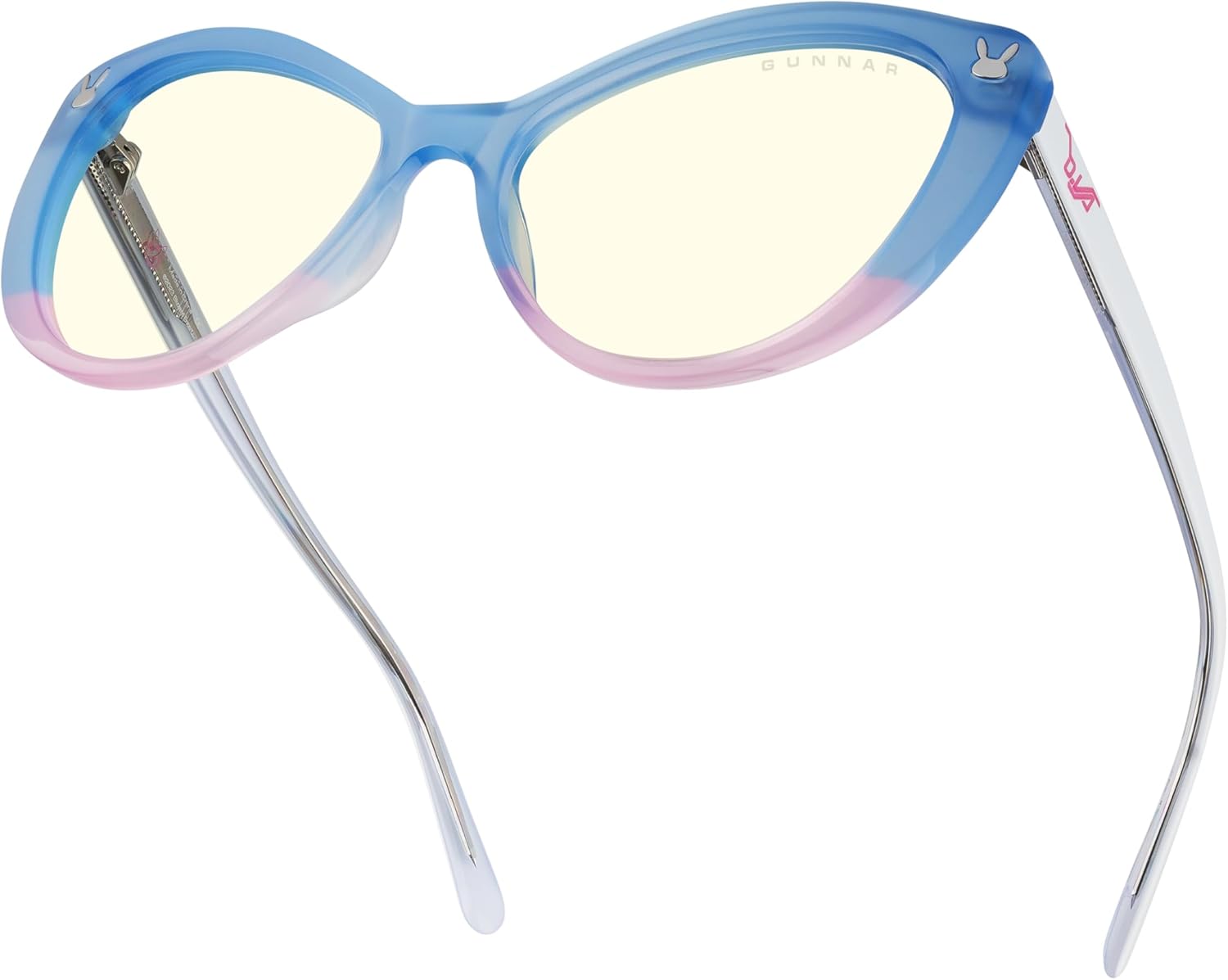 GUNNAR Gaming Glasses - Overwatch 2D.Va Tokki Edition Spark Crystal Amber Lens - Blue Light Blocking Relieve Dry Eye