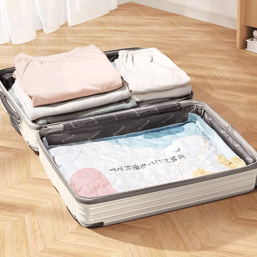 Bolsas de ahorro de espacio Bolsas de sellado al vacío para almacenamiento de ropa con bomba eléctrica Bolsa de compresión al vacío Reutilizable 80% más bolsas de almacenamiento (paquete de 8 ext