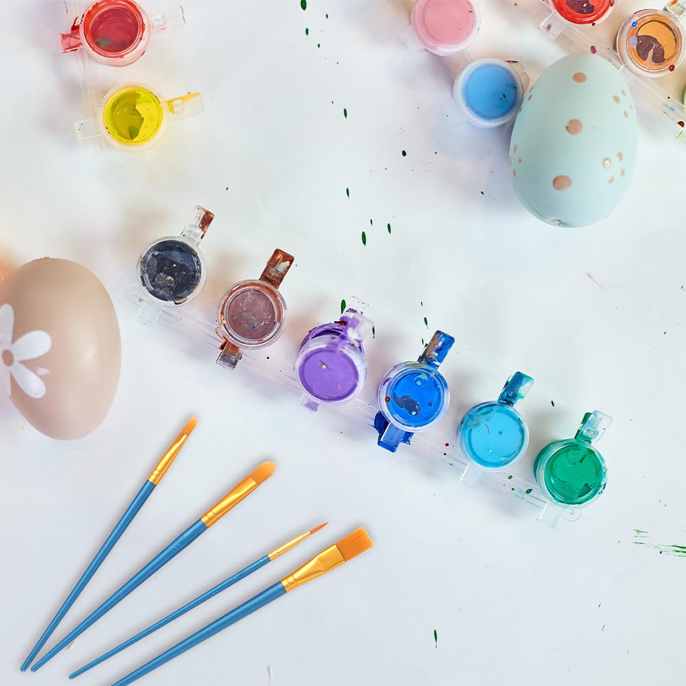 60 Barattoli Vasi di Vernice Vuoti 10ml Strisce di Vernice Vuota con Coperchi Mini Contenitori Per Pittura in Plastica con 10 Pennelli per Pittura Artistica,10 Strisce