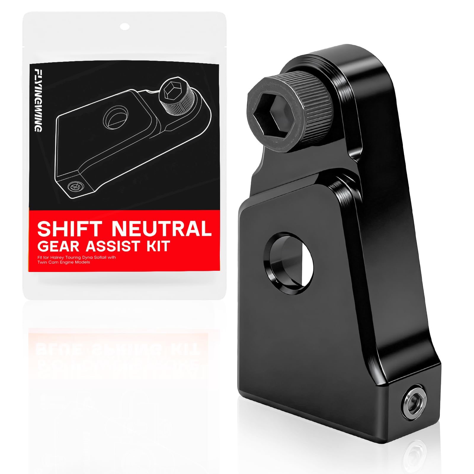 EZ Shift Neutral Gear Assist Kit für Harley Touring Dyna Softail Doppelnockenmotor Schwarz