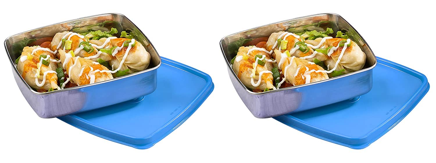 Signoraware Smart 'N' Slim Stainless Steel Container | Airtight & Leakproof | Easy To Carry | Keeps food fresh | Great for School, office Or Picnic use | Useful for Leftovers (400ml | Red) — Amazon image 5