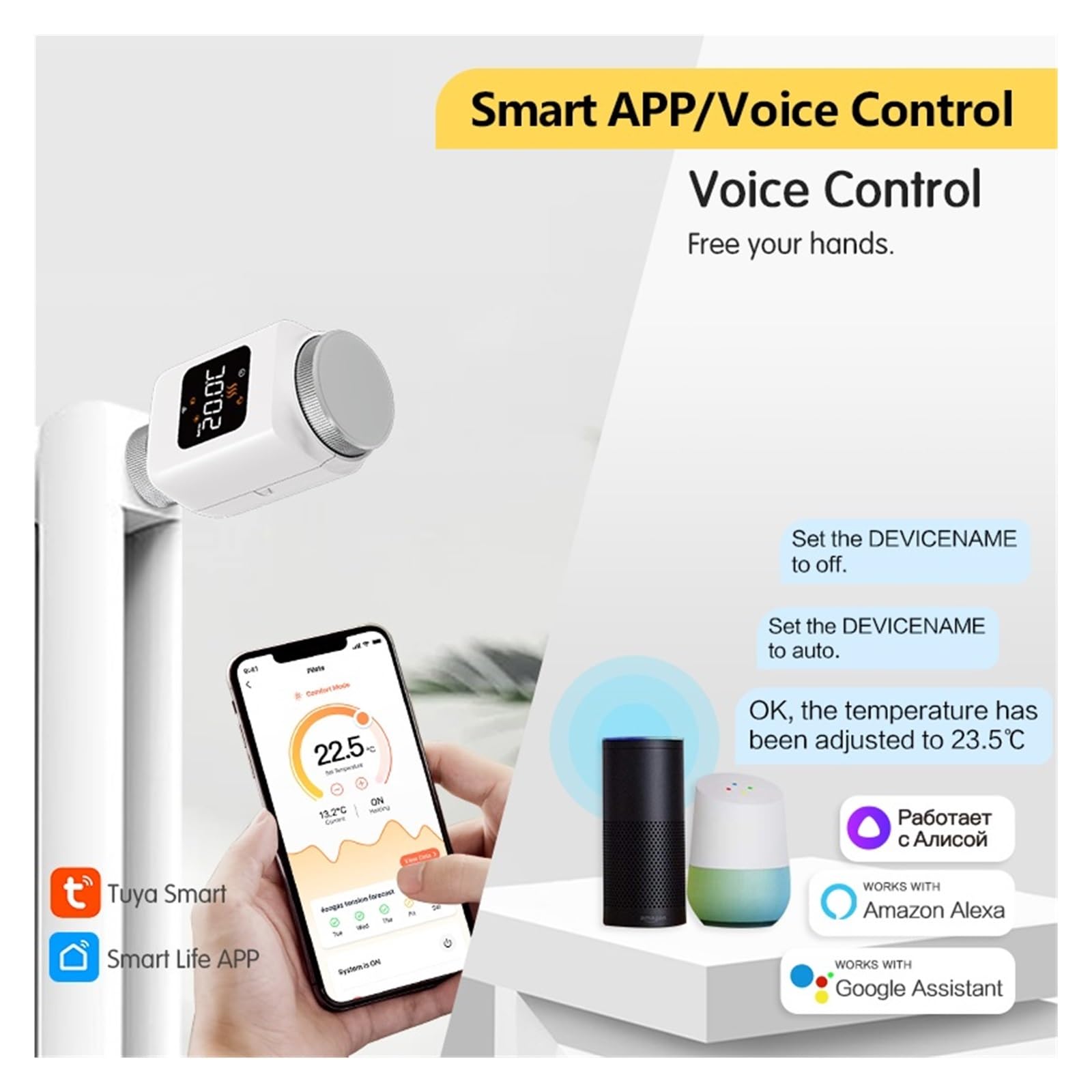 Inteligentny Termostatyczny Zawór Grzejnikowy Tuya WiFi TRV Programowalny Pilot Zdalnego Sterowania Z Aplikacją Mobilną Do Temperaturą Grzejnika Informacja O ZgodnośCi(2PCS-WiFi)