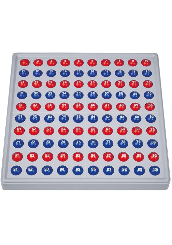 SCHUBI ABACO 100 mit Zahlen: Modell A 10/10 Kugeln (rot/blau) (SCHUBI Abaco 100 mit Zahlen: Die selbstkontrollierende Hundertertafel mit dem genialen Dreh!)