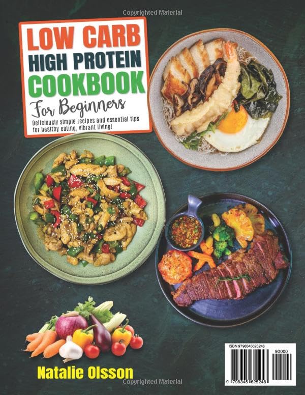 Image of Low Carb High Protein Cookbook for Beginners: Deliciously Simple Recipes and Essential Tips for Healthy Eating and Vibrant Living - Meal Plan Included!