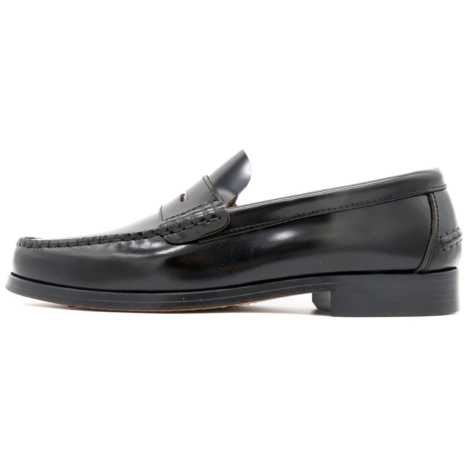 Made in Spain - Scarpe Mocassini Uomo Eleganti Penny-Loafer in Vera Pelle con Suola in Cuoio Cucito 800 Fatto in Spagna